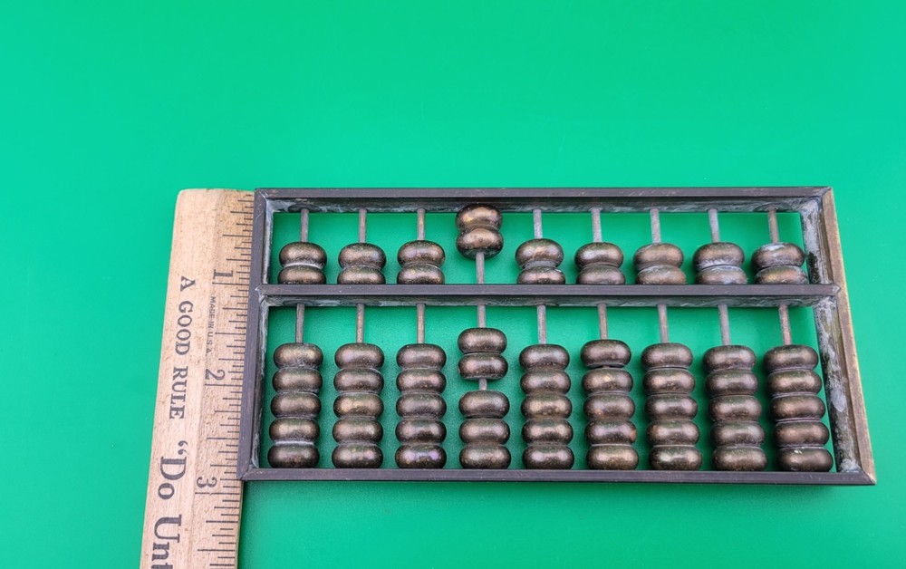 Vintage Solid Brass Abacus 6” x 3”