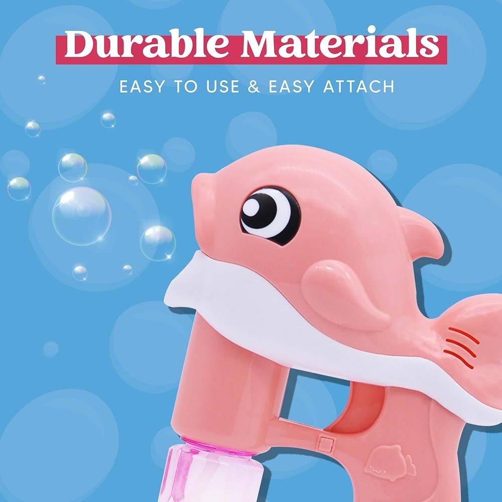 Whale Bubble Guns Kit - 2 Automatic Bubble Makers with 4 Solutions for Kids