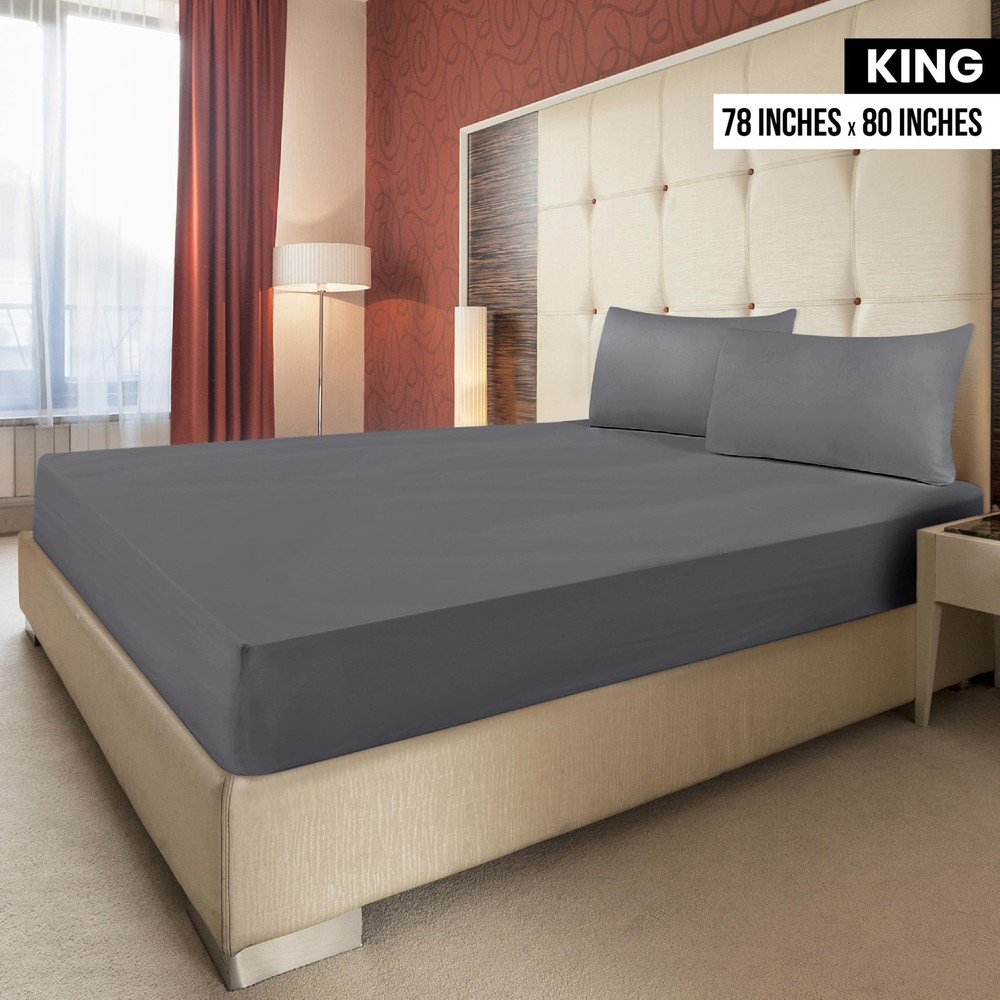 Utopia Bedding King Fitted Sheets - Bulk Pack of 2 Bottom Sheets - Soft Brush...