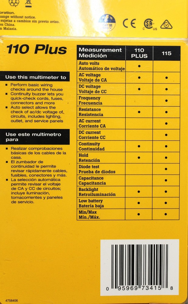 Fluke 110 Plus Essential Multimeter