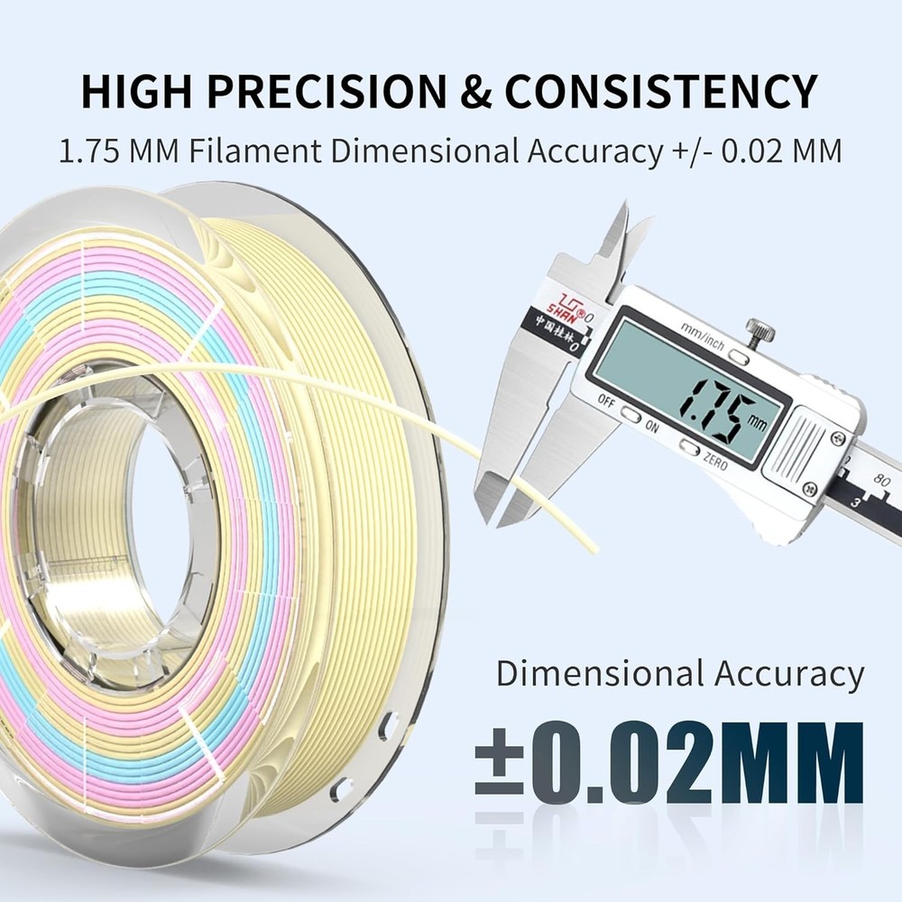 Matte PLA 3D Printer Filament Bundle Upgraded Multicolored Filament 1.75mm 4 ...