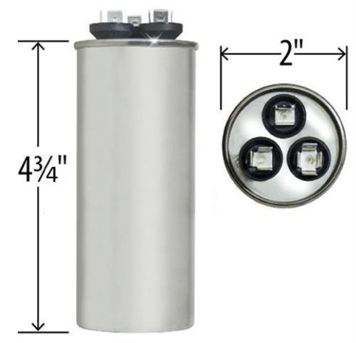 Efficient 35 + 5 MFD Round Capacitor - 440VAC for AC Units - 5