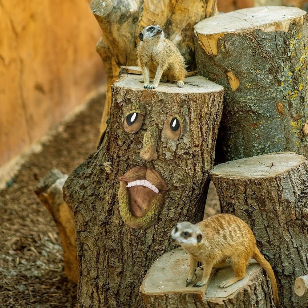 Tree Faces Decor Old Man Tree Hugger Bark Ghost Face for Halloween Easter Garden