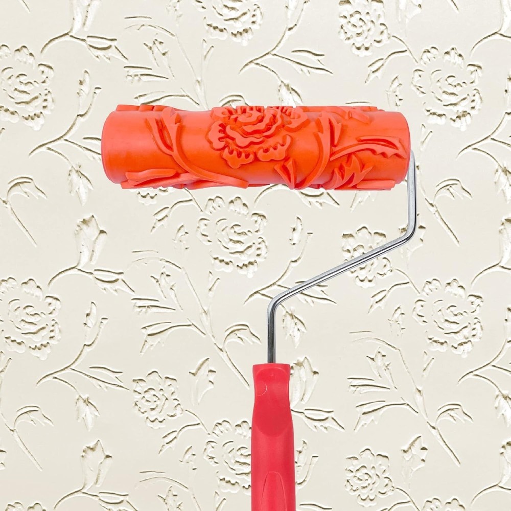 7'' Texture Roller DIY Decorative Art Pattern Paint Roller Rubber Roller for Wal