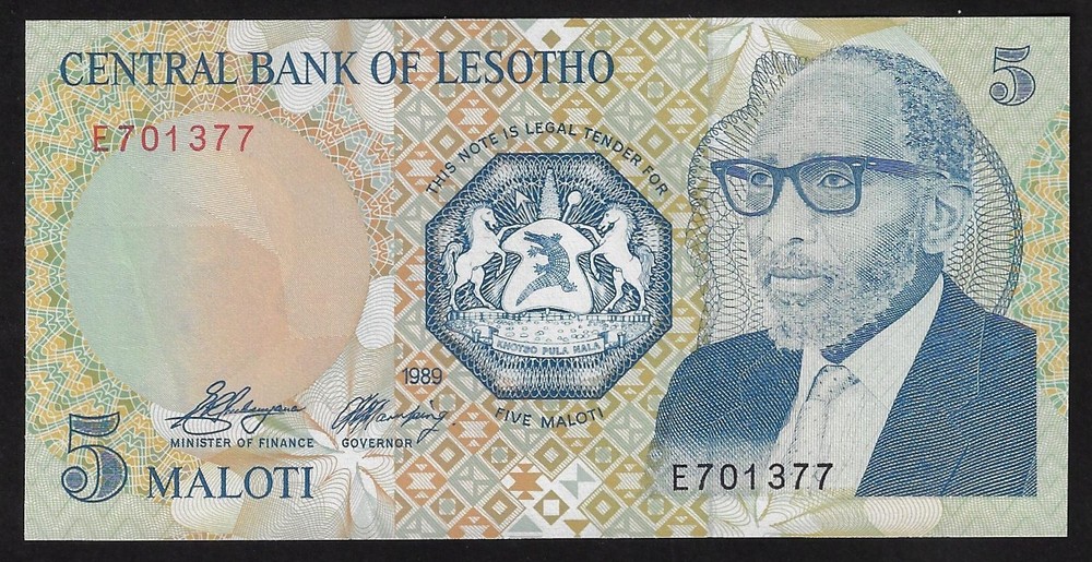 Lesotho 5  Maloti  1989   P-10  UNC