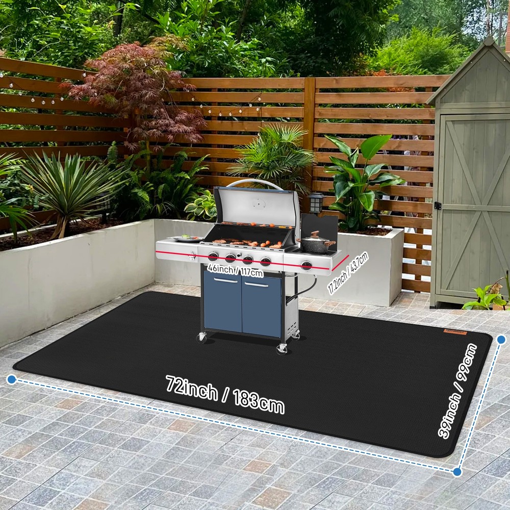 Fireproof Deck Cover Fire Mat Patio Lawn Deck Fire Resistant Pad under Grill