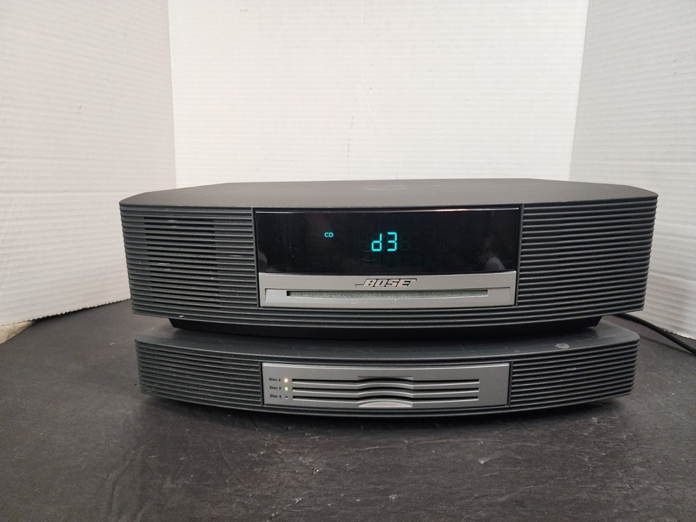 Bose Wave Music System w Multi CD Changer w/4 Disc Tested Working + Extra Remote