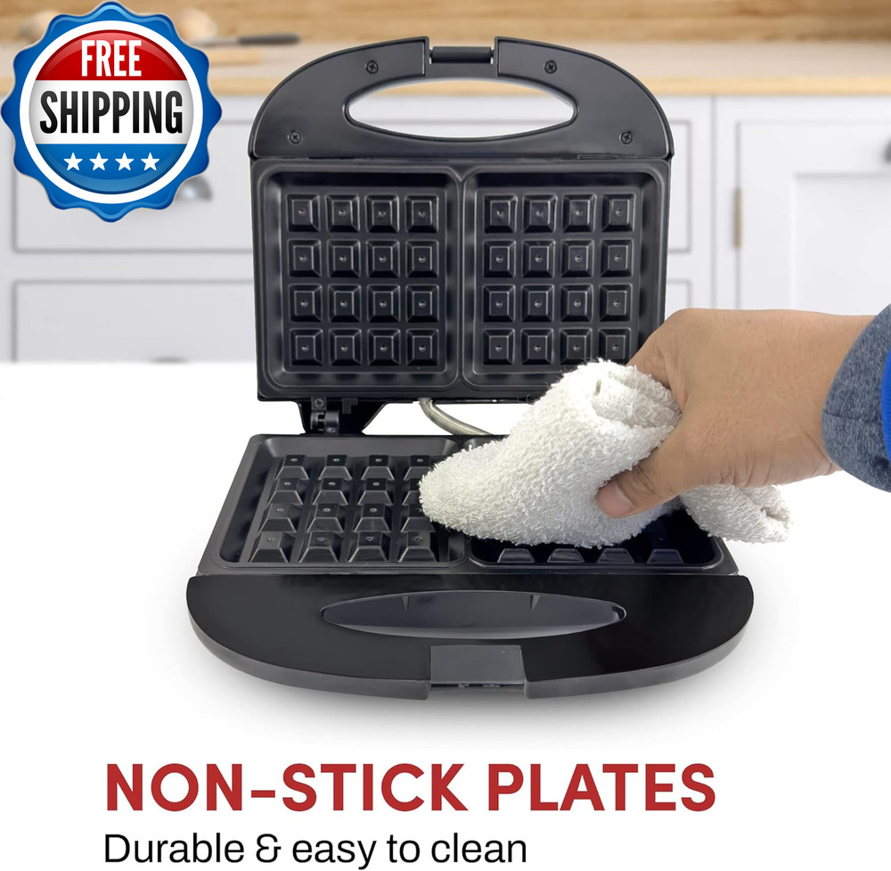 Maxi Matic Electric Nonstick Belgian Waffle Iron Snack Maker Machine...