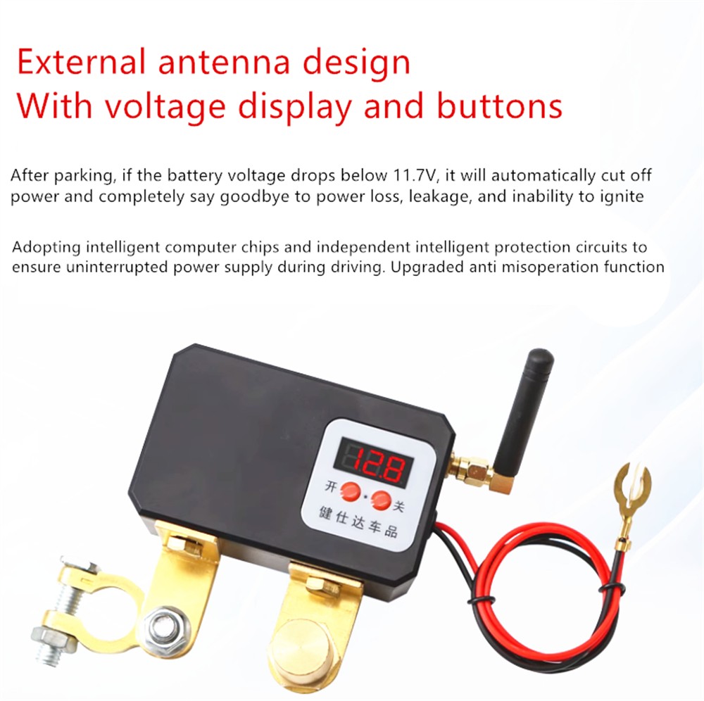 Universal Wireless 2Pcs Remote Control Button / Isolator Master Switch Voltmeter