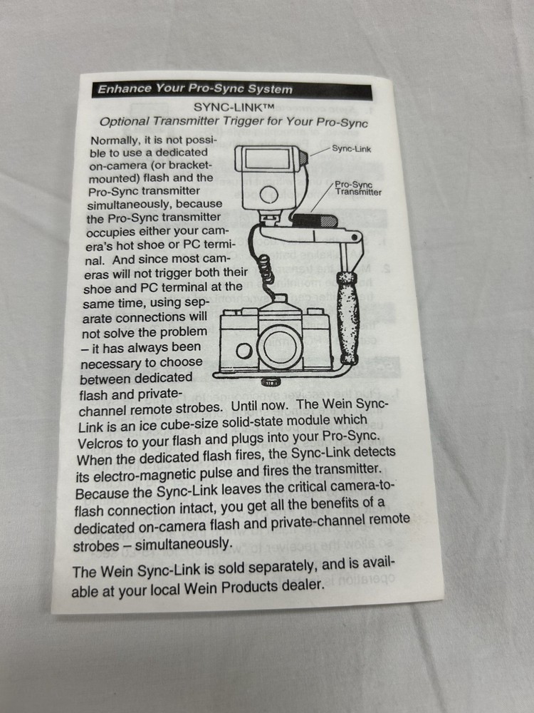 WEIN 1-channel Pro Sync Ps-500 Cordless Flash Control