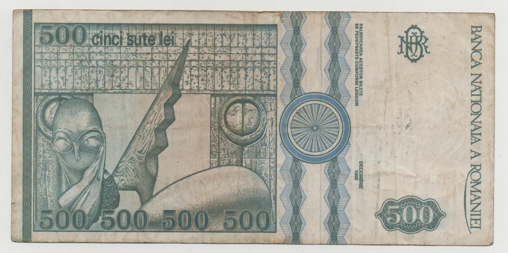 ROMANIA 500 LEI 1992 PICK 101 LOOK SCANS