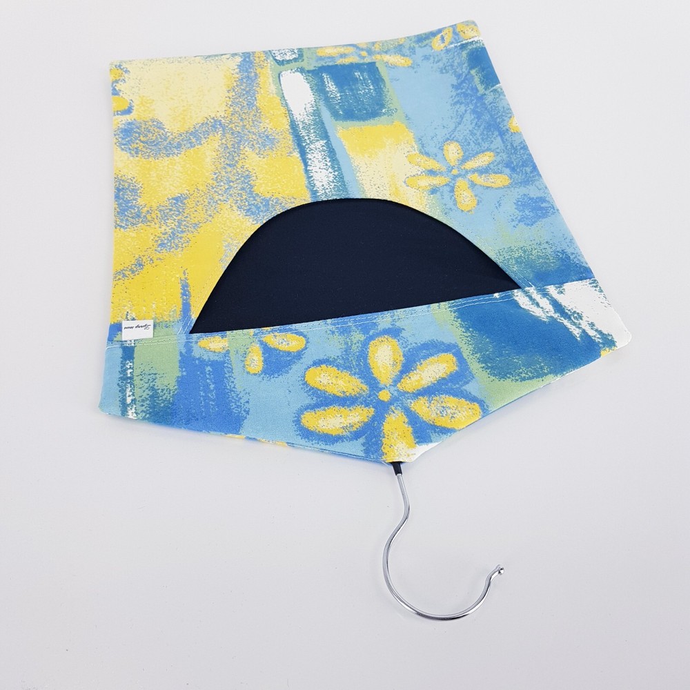 Peg Bag Handmade Blue Yellow Mixed Print Lined Laundry Clothes Peg Holder