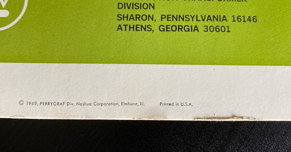 Vtg WESTINGHOUSE Style Number Cross Reference Chart Transformers 1969 Perrygraf