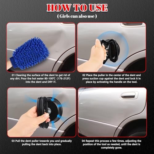 3PCS Dent Puller, Car Dent Puller for Car Dent Repair, Suction dent puller kit