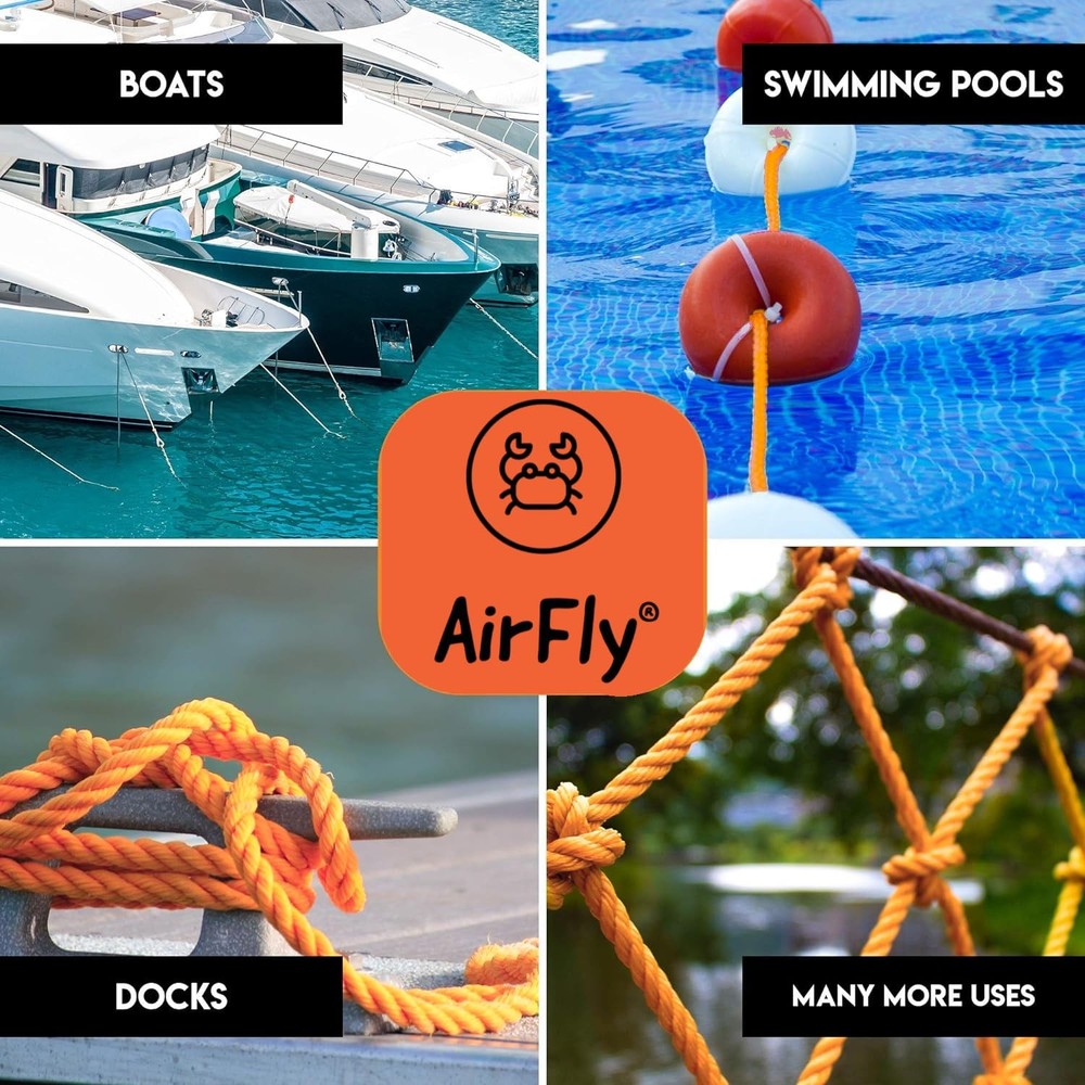 Twisted Polypropylene Rope - 1/4 Floating Poly Pro Cord 100 Ft - Ideal for Cr...