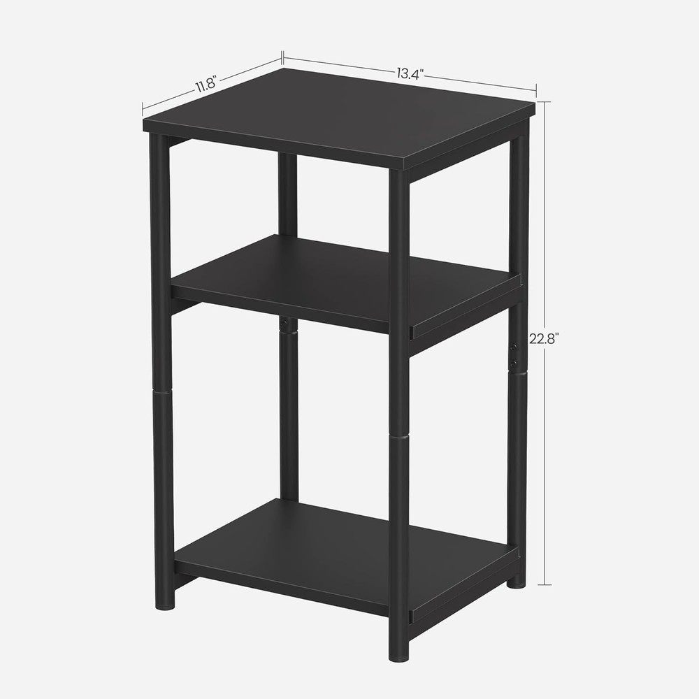 Minimalist Black End Table with Steel Frame, 44 lb Capacity