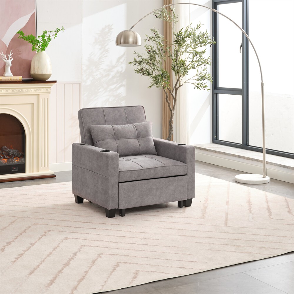 Convertible Sleeper Sofa Bed 3-in-1 Multi-Function Folding Sofa Bed w/ USB Ports