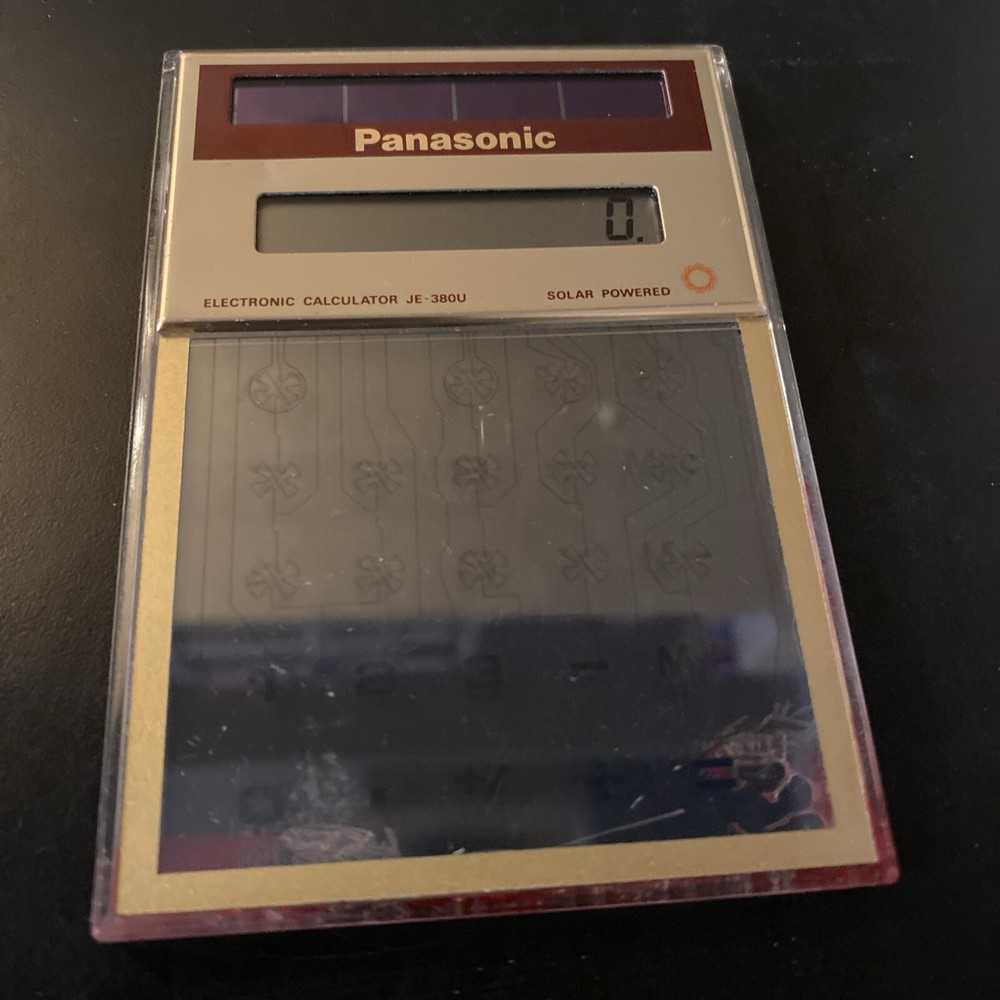 Panasonic Solar Powered Calculator Model JE-38OU Clear