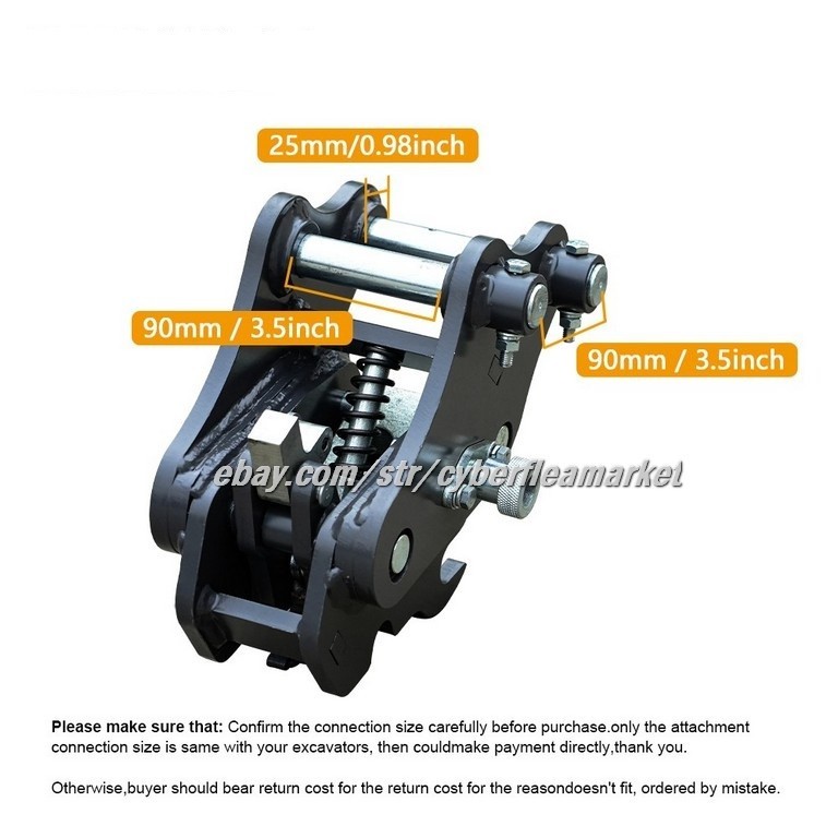 Mini Excavator Attachment Semi-automatic Quick Hitch for 1-1.8ton Mini digger