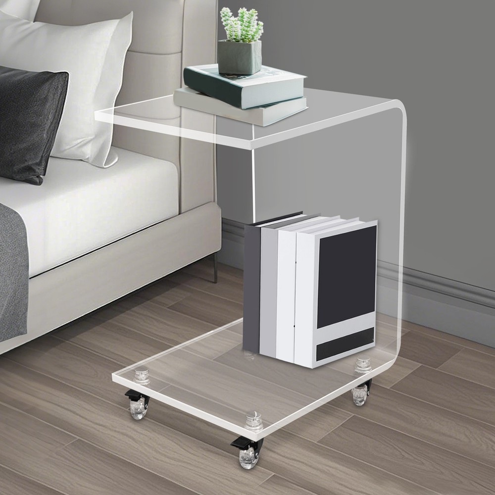C-Shaped Side Table, Acrylic End Table, Couch Side Table US