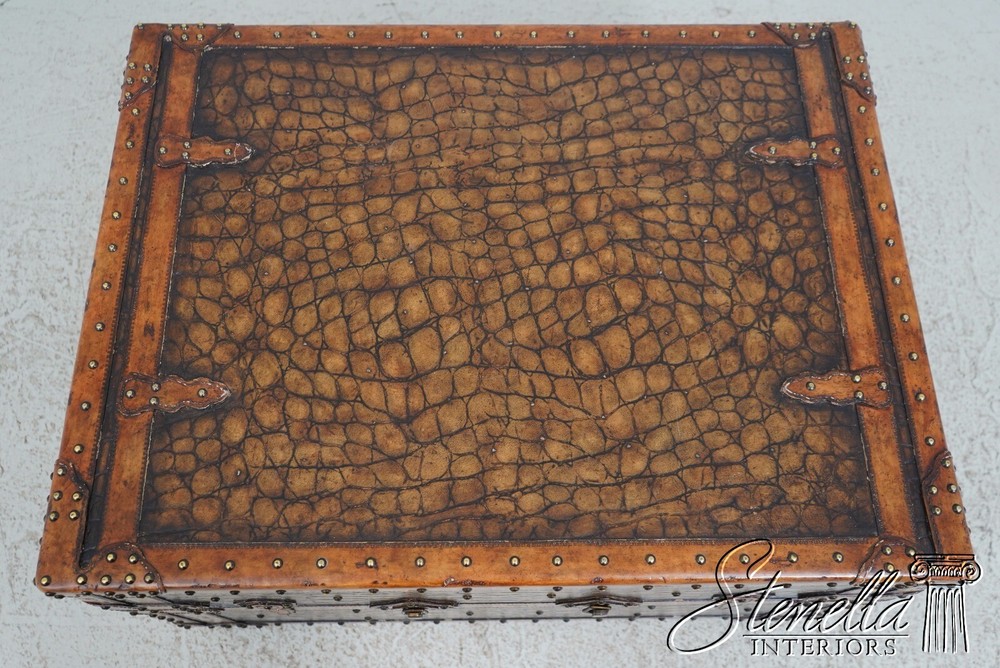 L67479: MAITLAND SMITH Gator Pattern Leather Storage Trunk