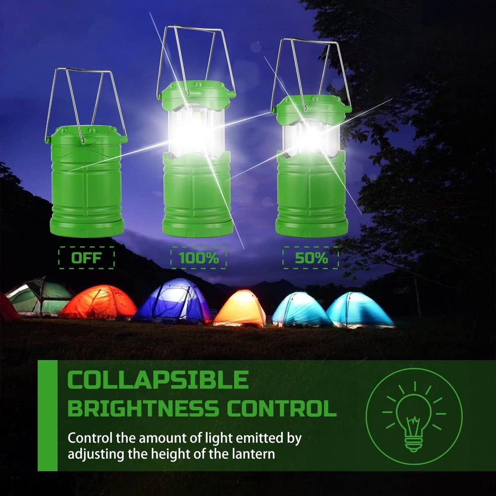 Lichamp 4 Pack LED Camping Lanterns, Battery Powered Camping Lights LED Super...