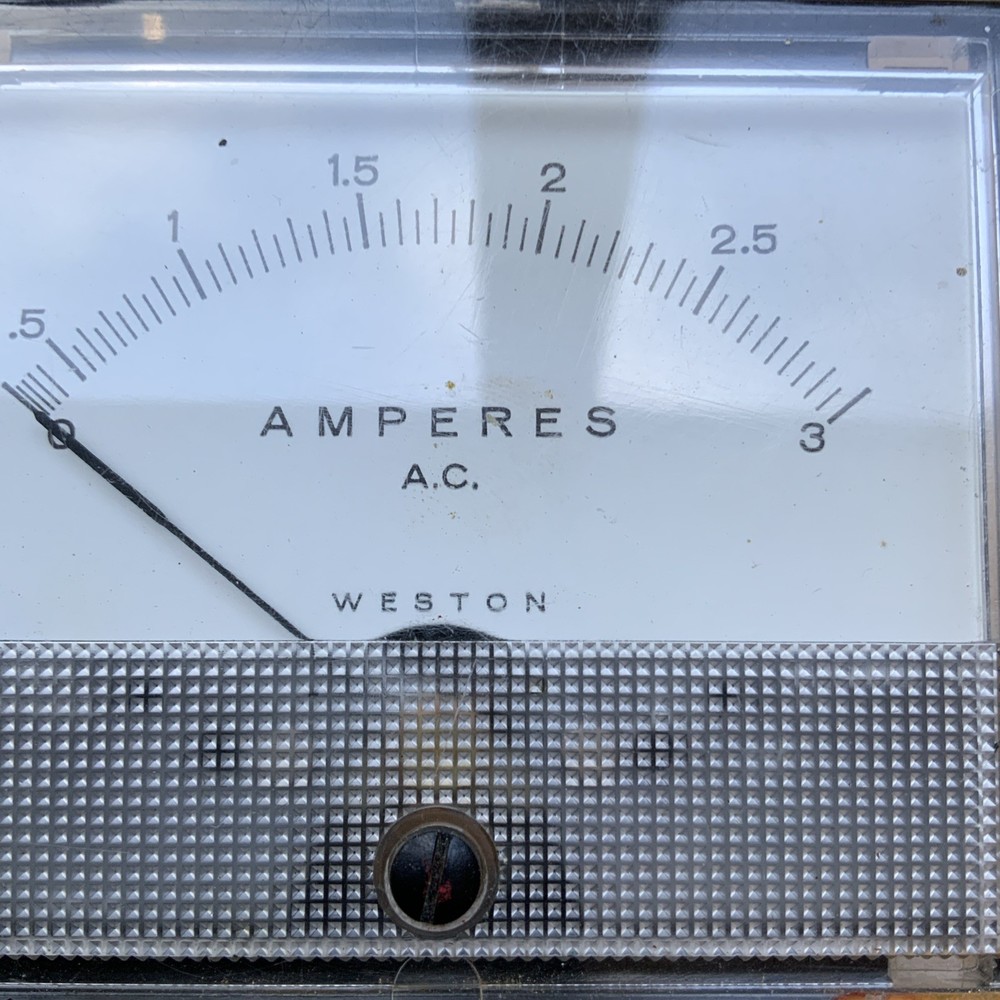 vintage panel meter, ammeter, Weston, 3 Amps AC