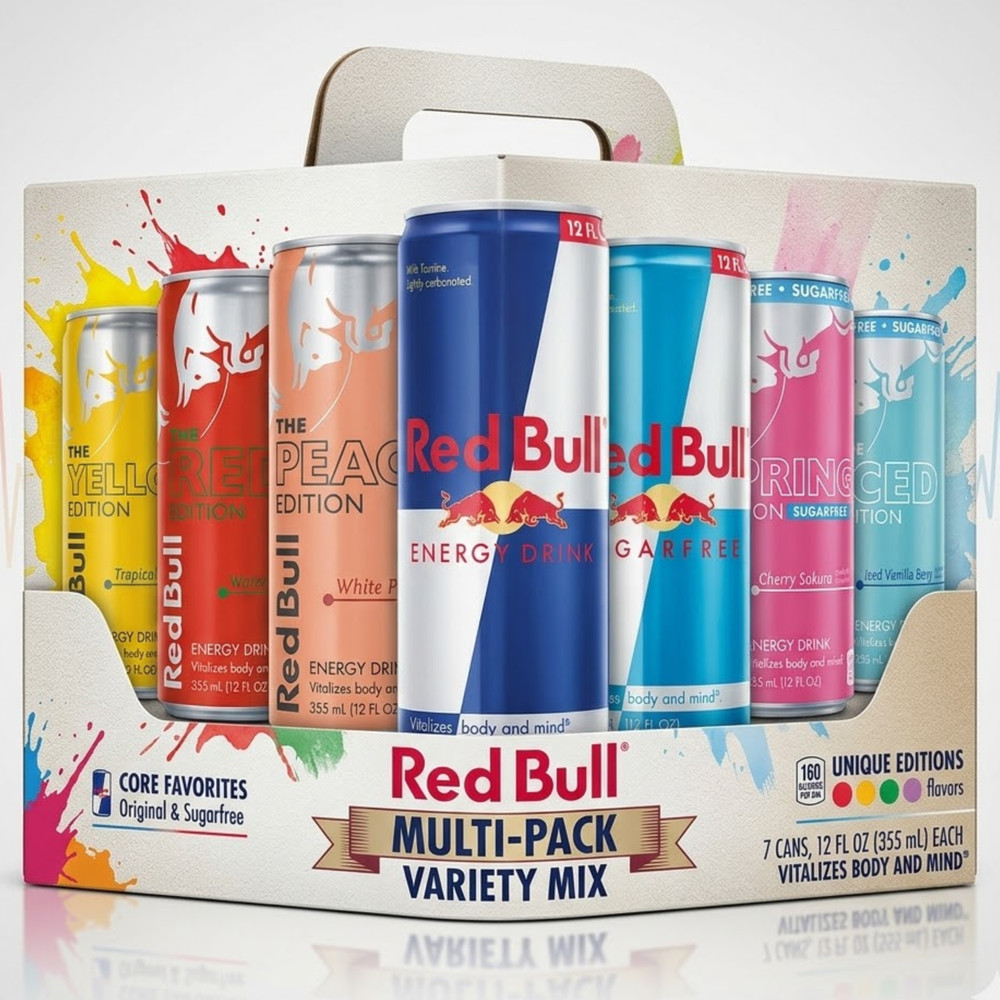 Red Bull Energy Drink 16 Pack Assorted Flavors Editions Variety Sampler Bundle