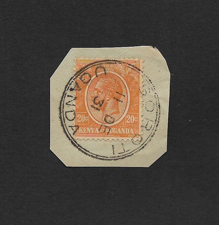 (BL) Uganda BOROTI Postmark /CANCEL 1931 Used on Piece