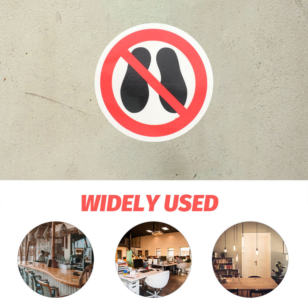 3 Pcs Caution Decal Do Not Step Stickers Safety Warning Round