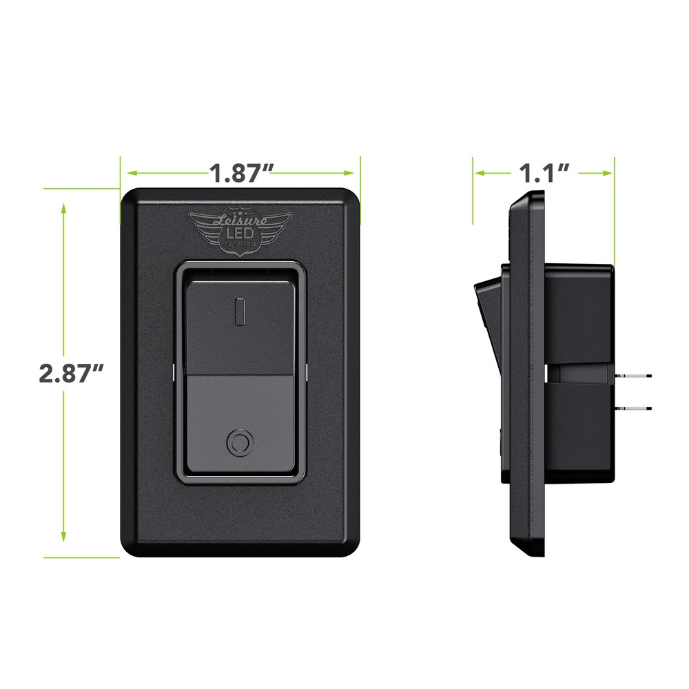 Single 1 Gang On-OFF 12V Black Light Switch - RV Camper Trailer Marine Boat 12 V