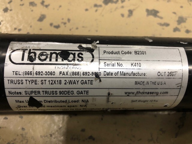 Thomas ST Truss  90 Degree Gate Black