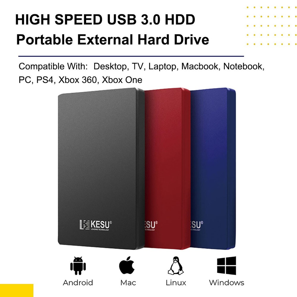 Portable External Hard Drive Disks 2TB USB 3.0 Game Memory Disk Storage Device