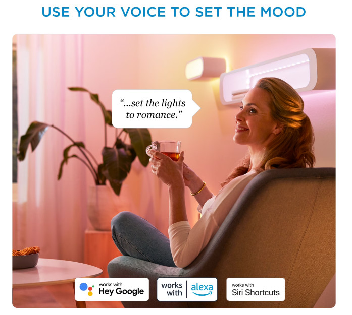 PHILIPS Smart Wi-Fi Wiz Connected Color Changing, Dimmable 6.5 ft Light Strip