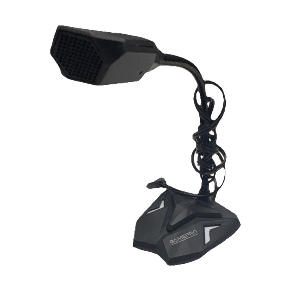 GAMEPRO Gooseneck Desktop Microphone USB & 3.5mm, On/Off Switch, Black