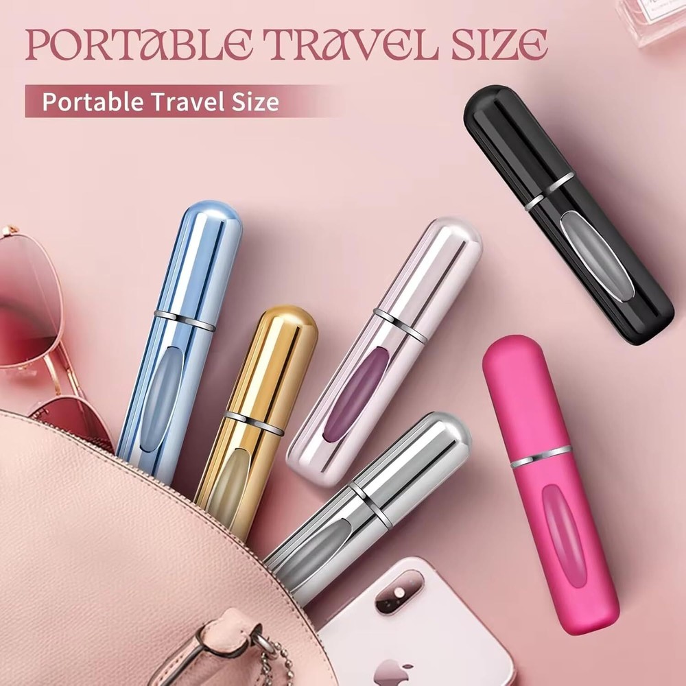 Perfume Atomizer Bottle Travel Portable Mini Refillable Scent Pump Spray 5ml/5pc