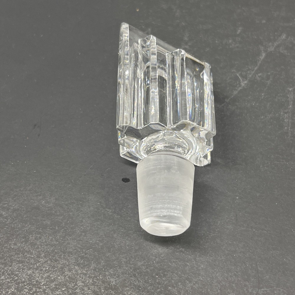 Cotte Crystal Perfume Vanity Bottles Ground Stoppers Signed Set 2