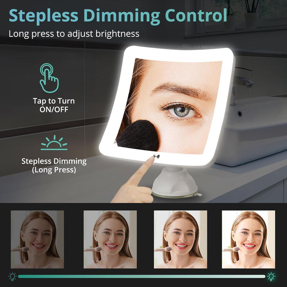 Rechargeable Lighted Makeup Mirror with Magnification - Upgraded 30X Magnifying