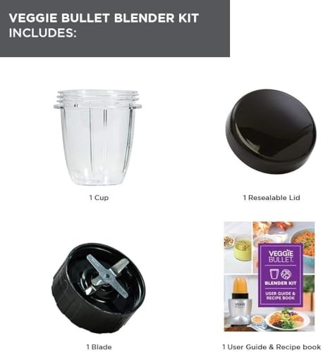 4-pc Replacement Blender Cup For Veggie Bullet Blade & Lid