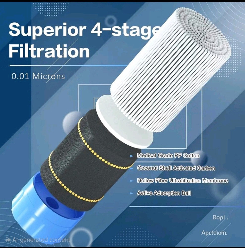 (4-pack) Survival Water Filter Straw