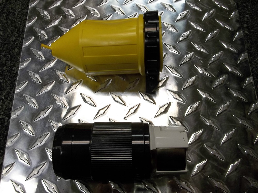 50 amp Locking Connector cord end & boot Marinco hubbel rv marine twist lock end