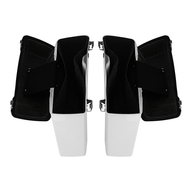 White Hard Saddlebags + Conversion Bracket Fit For Harley Softail 1984-2017 2016