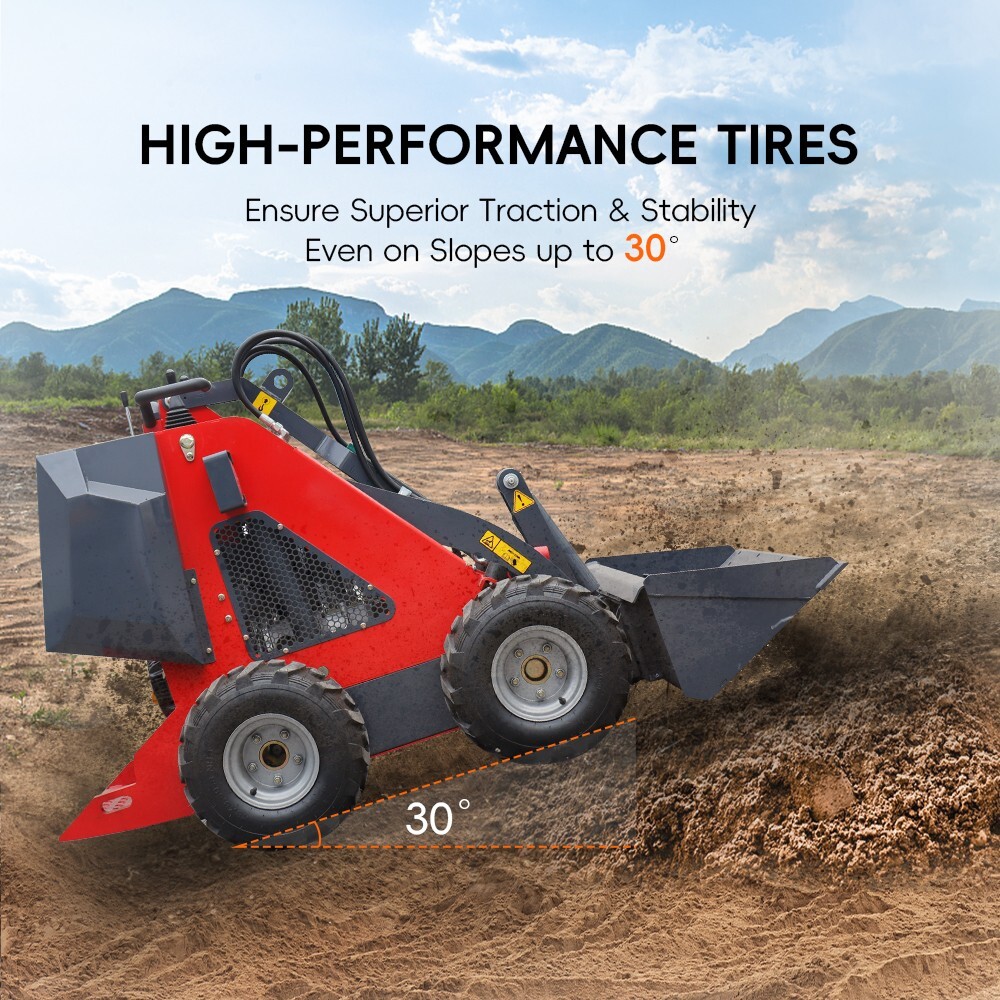 B&S engine Compact Mini Wheel Skid Steer Loader with 13.5HP Power