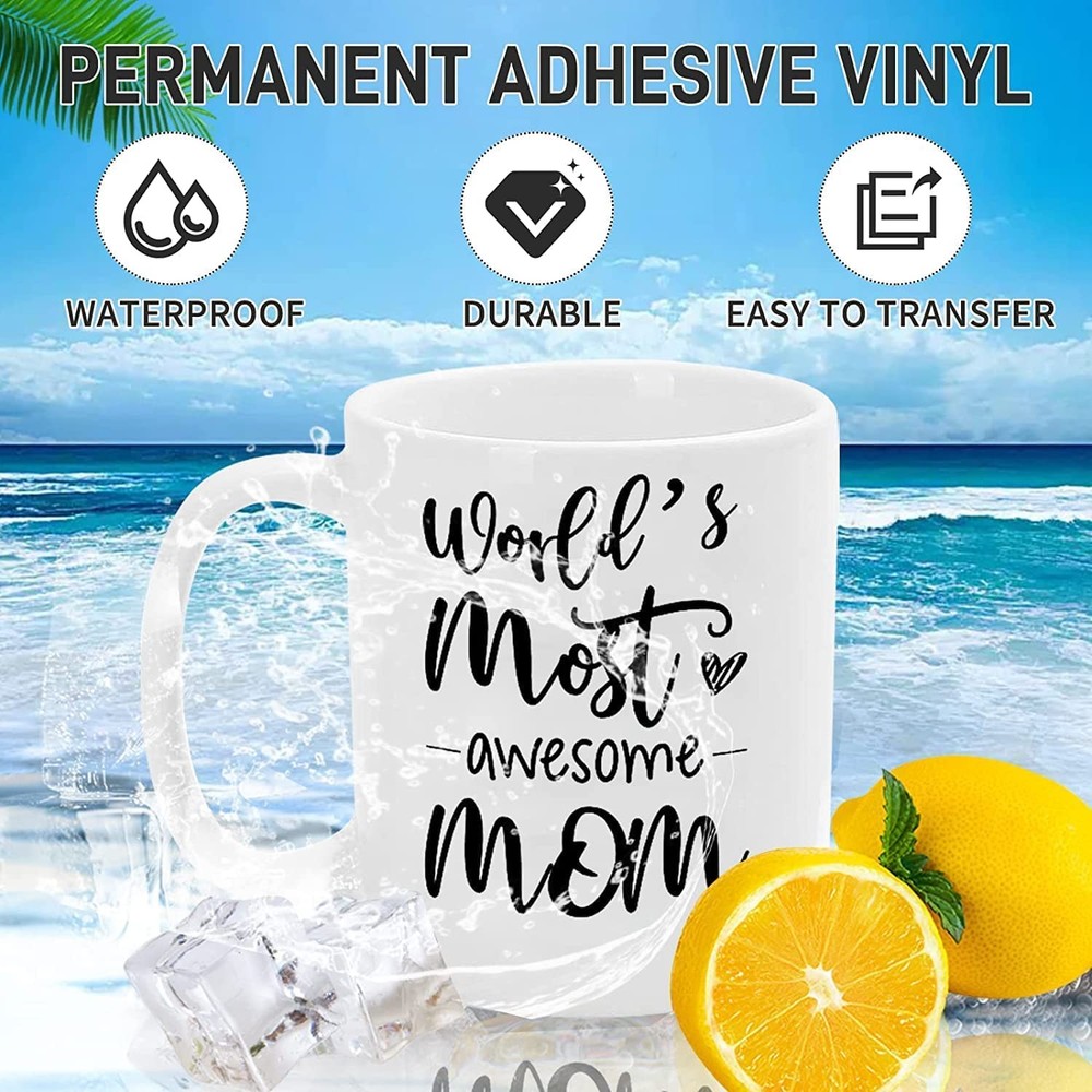 IModeur Glossy White Permanent Vinyl,Adhesive Vinyl Sheets 36