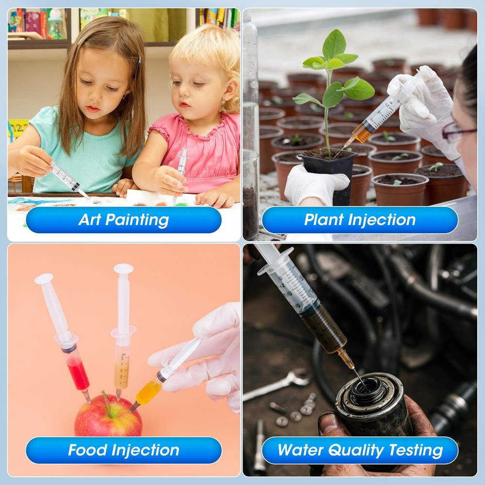 10 Pack 20 ml Syringe Without Needle, with Cap Transparent