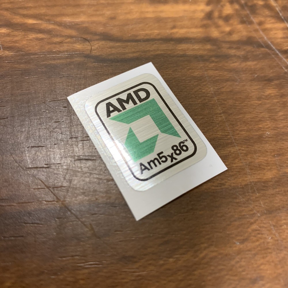 AMD AM5x86 486 Processor Computer Case Badge FLAT Sticker Retro PC
