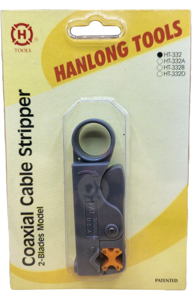 Hanlong Tools Coaxial Cable Stripper HT-332 - 2 Blade Model, BRAND NEW