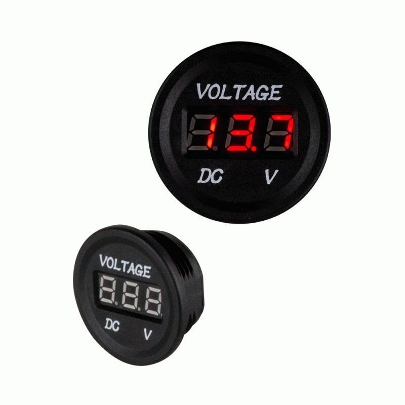 Flush Mount Mini 12V Voltage Meter With Hardware LED Display IBR56