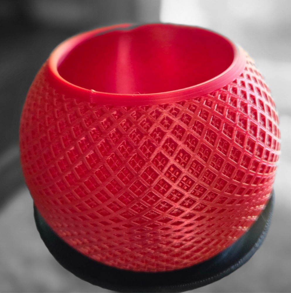 80mm 2 pc Planter Red Gold 3D printed