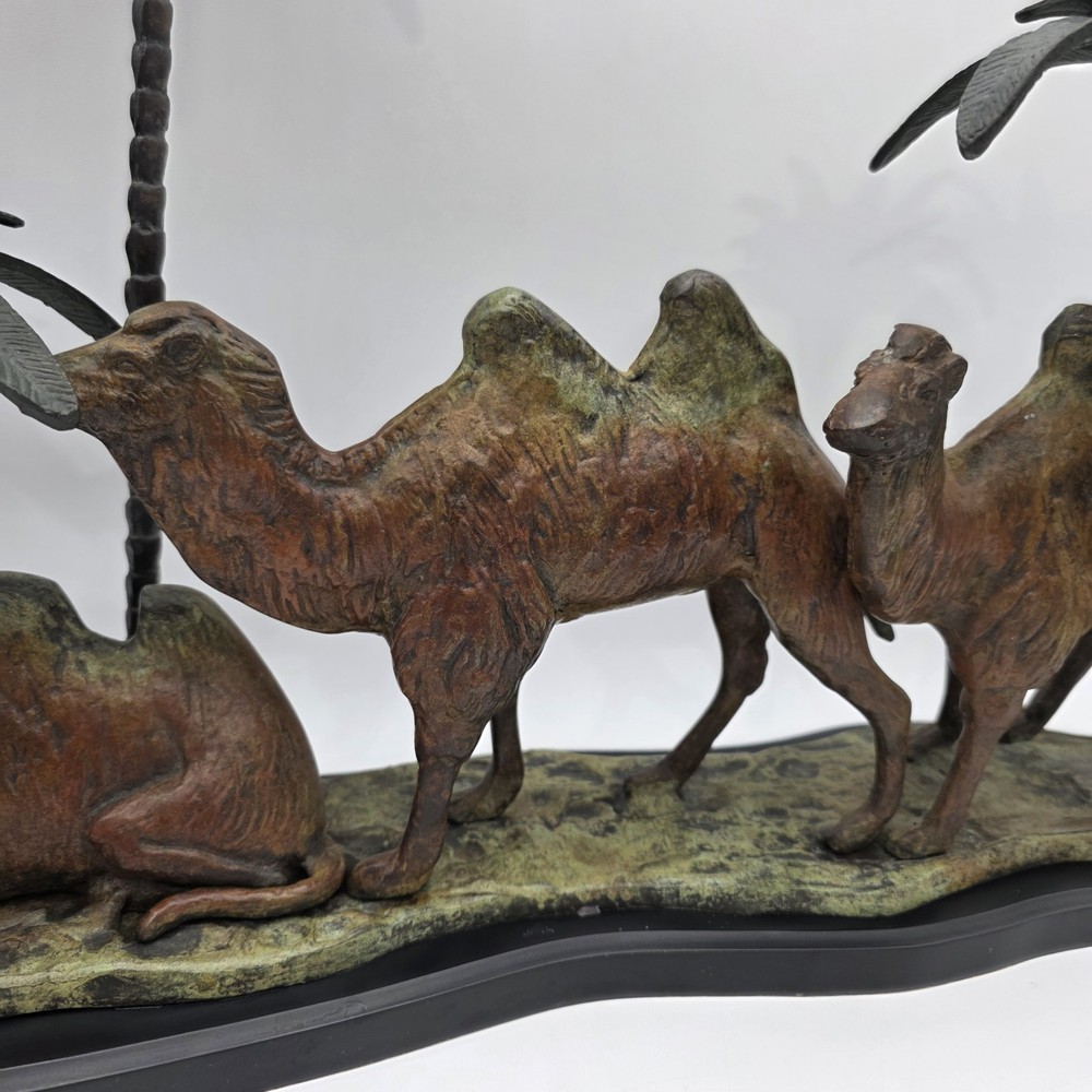Orientalist Cold-Painted Bronze Middle Eastern Camel Form Candelabra